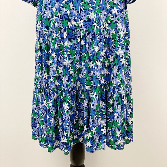 NWT Talbots Floral Tie Waist Dress Size 16 Fit & Flare Notch Neck 3/4 Sleeve - Picture 6 of 8